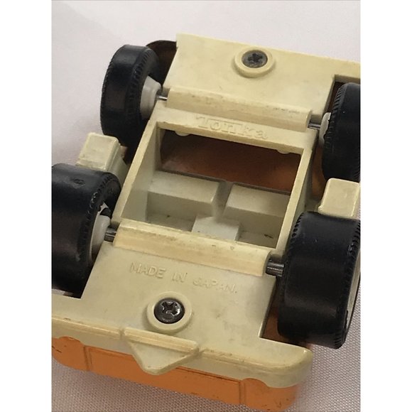 Toy Push Along Vehicle Tonka Small Metal Yellow Jeep with Rubber Tires Vintage - Picture 7 of 10